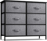 Dresser with 6 Faux Wood Drawers - Chest Organizer Unit with Steel Frame 9