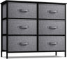 Dresser with 6 Drawers - Chest Organizer Unit with Steel Frame Wood Top