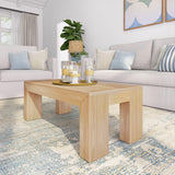 Modern Rectangular Coffee Table, Solid Wood, 40 Inch, Rectangle Coffee Table