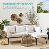 Outdoor Rope Woven Sectional Patio Furniture L-Shaped