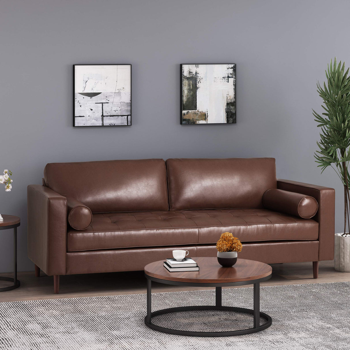 Malinta Sofas, Dark Brown + Espresso