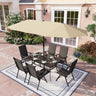 Patio Umbrella, 59"x35.4" Rectangle Metal Dining Table