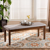 Teresa Modern and Contemporary Transitional Grey Fabric Upholstered and Walnut Brown