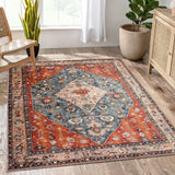 Boho Tribal Area Rug - 5x7 Large Washable Living Bedroom Rug Distressed Oriental