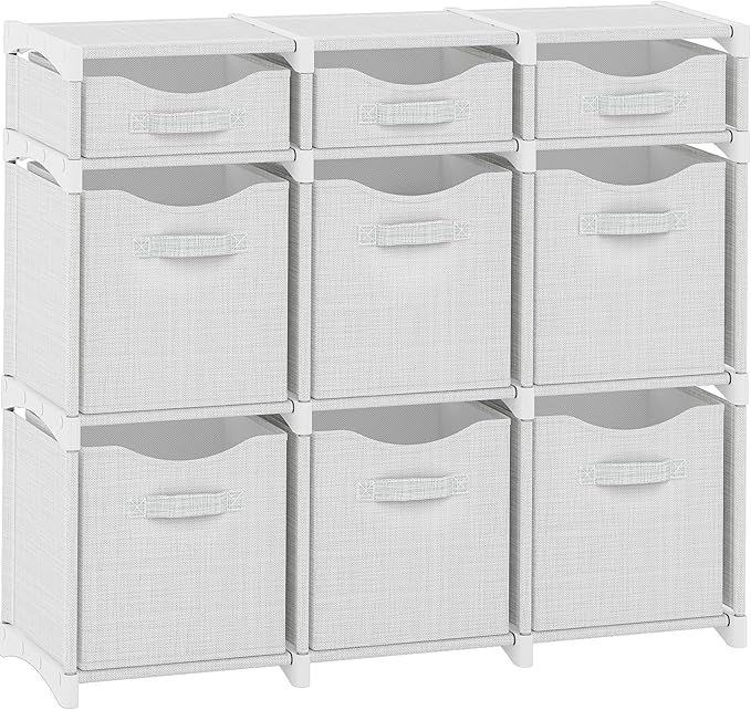 9 Cube Closet Organizers, Includes All Storage Cube Bins, Easy To Assemble Storage Unit With Drawers | Room Organizer For Clothes,