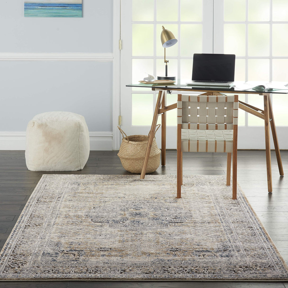 Concerto Persian Beige/Grey 3'9" x 5'9" Area -Rug, Easy -Cleaning, Non Shedding