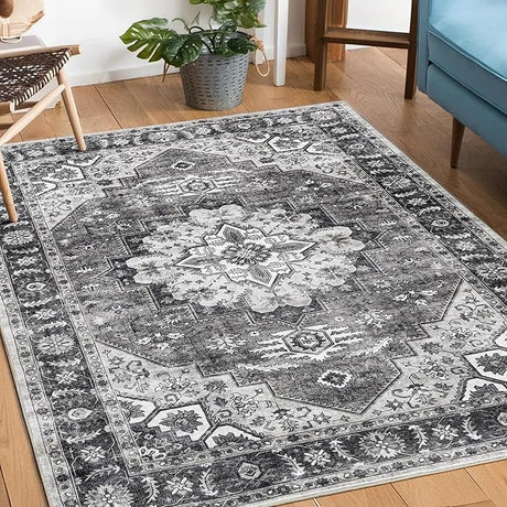 Machine Washable Rug 8x10 Area Rugs for Living Room Large Boho Bedroom Vintage