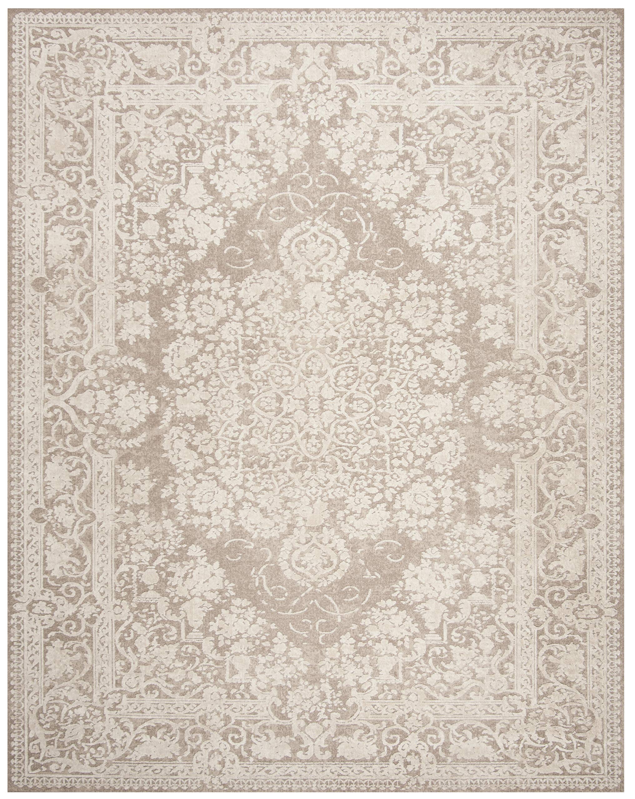 SAFAVIEH Area Rug 9x12 - Reflection Collection - Large - Beige & Cream, Non-Shedding & Easy Cleaning, Ideal for Living Room, Bedroom, Dining Space (RFT664A)