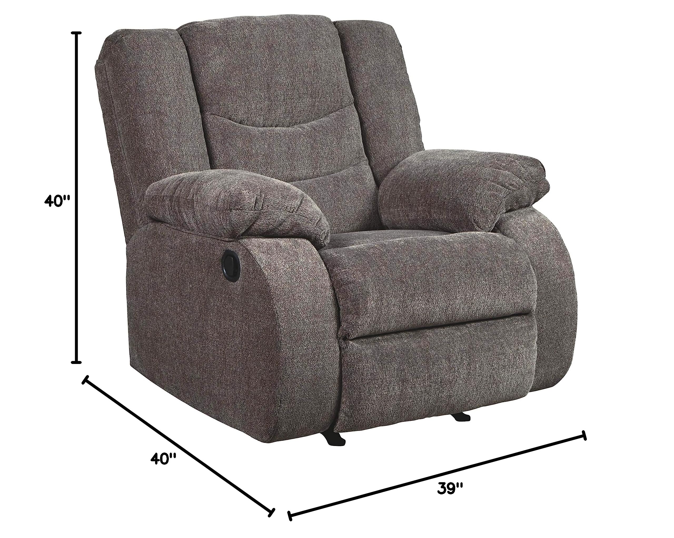 CushCloud Modern Rocker Recliner Chair with Waterfall Back & Pillow Top Arms
