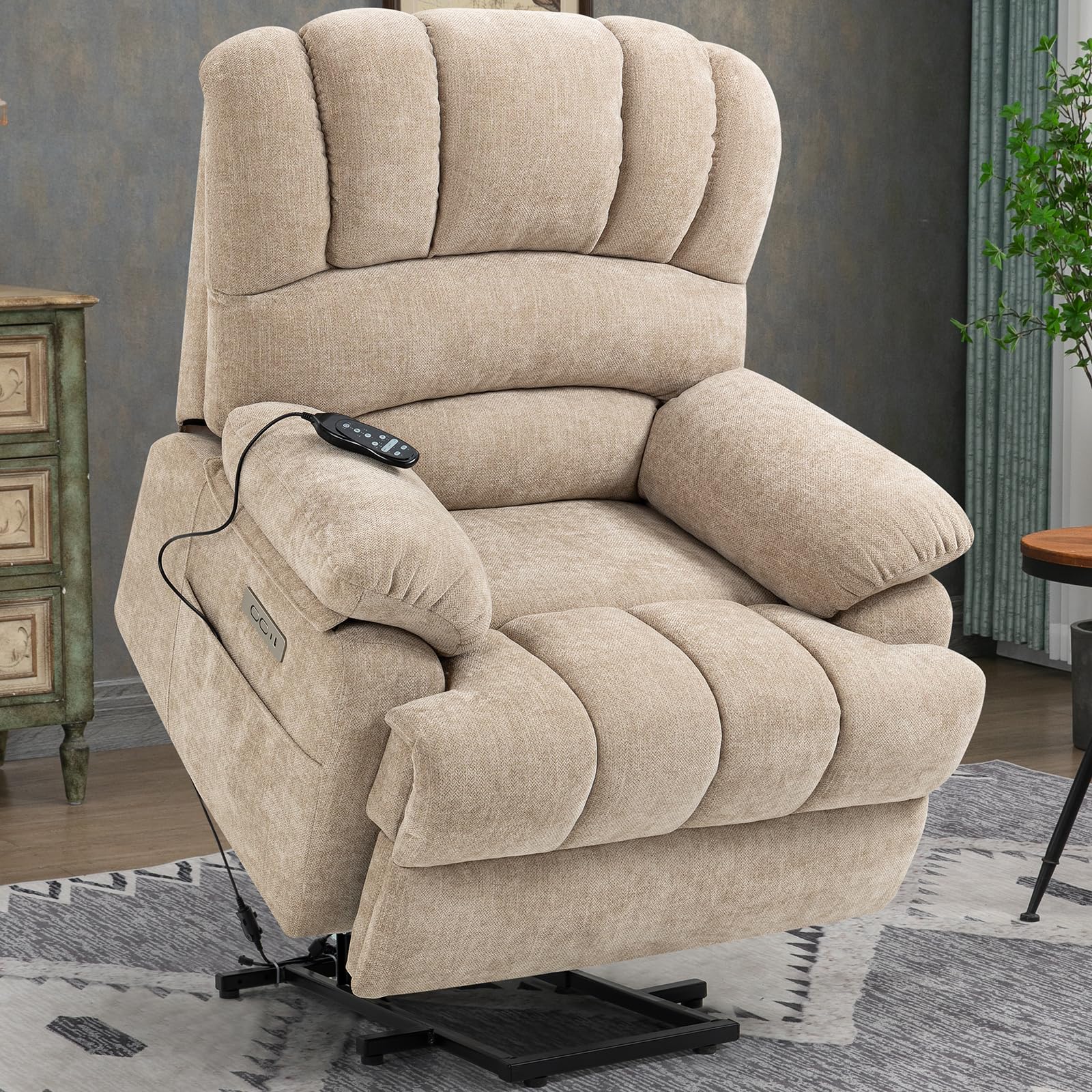 Large Lift Recliner with Massage and Heat for Big Elderly People, Big