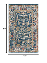Antiquity Collection Area Rug 10' x 14' - Dark Blue & Multi Handmade Traditional Oriental Wool