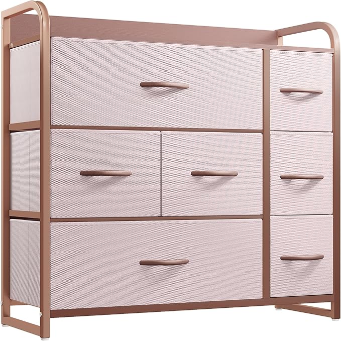 Dresser with 7 Drawers - Fabric Storage Tower, Organizer Unit for Bedroom, Living Room,