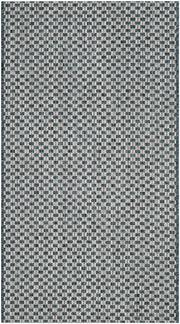 Courtyard Collection 2'7' x 5' Turquoise / Light Grey CY8653 Indoor/ Outdoor Patio