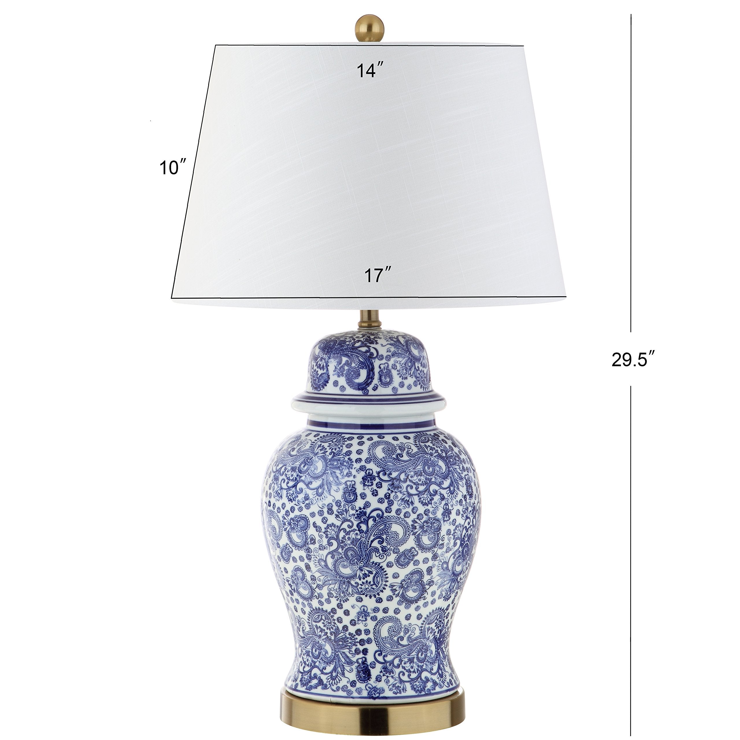 Ellis 29.5" Ceramic LED Table Lamp - Blue & White Traditional Design