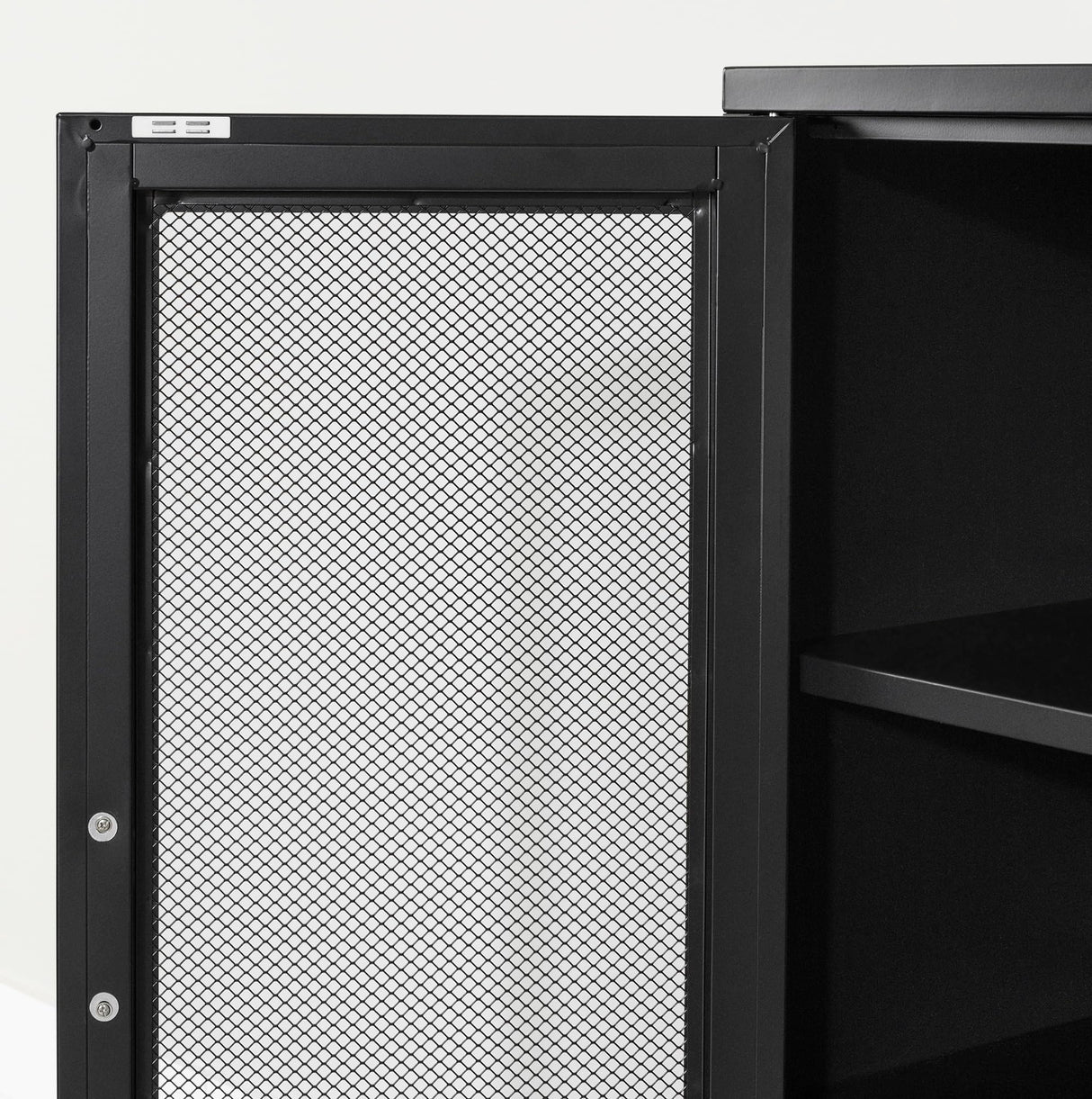 Crea Metal Mesh 2-Door Accent Cabinet, Black