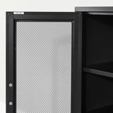Crea Metal Mesh 2-Door Accent Cabinet, Black