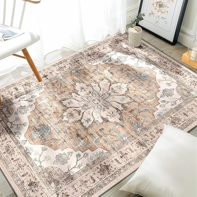 Area Rugs 5x7, Washable Rug, Non-Slip, Rugs for Living Room, Kitchen Rugs, Rugs