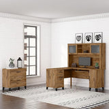 Somerset 60W L Shaped Desk with Hutch and Lateral File Cabinet