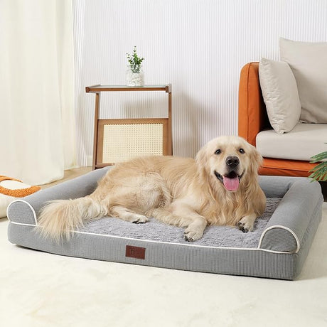 Orthopedic Dog Beds for Large Dogs,Waterproof Lined Egg Crate