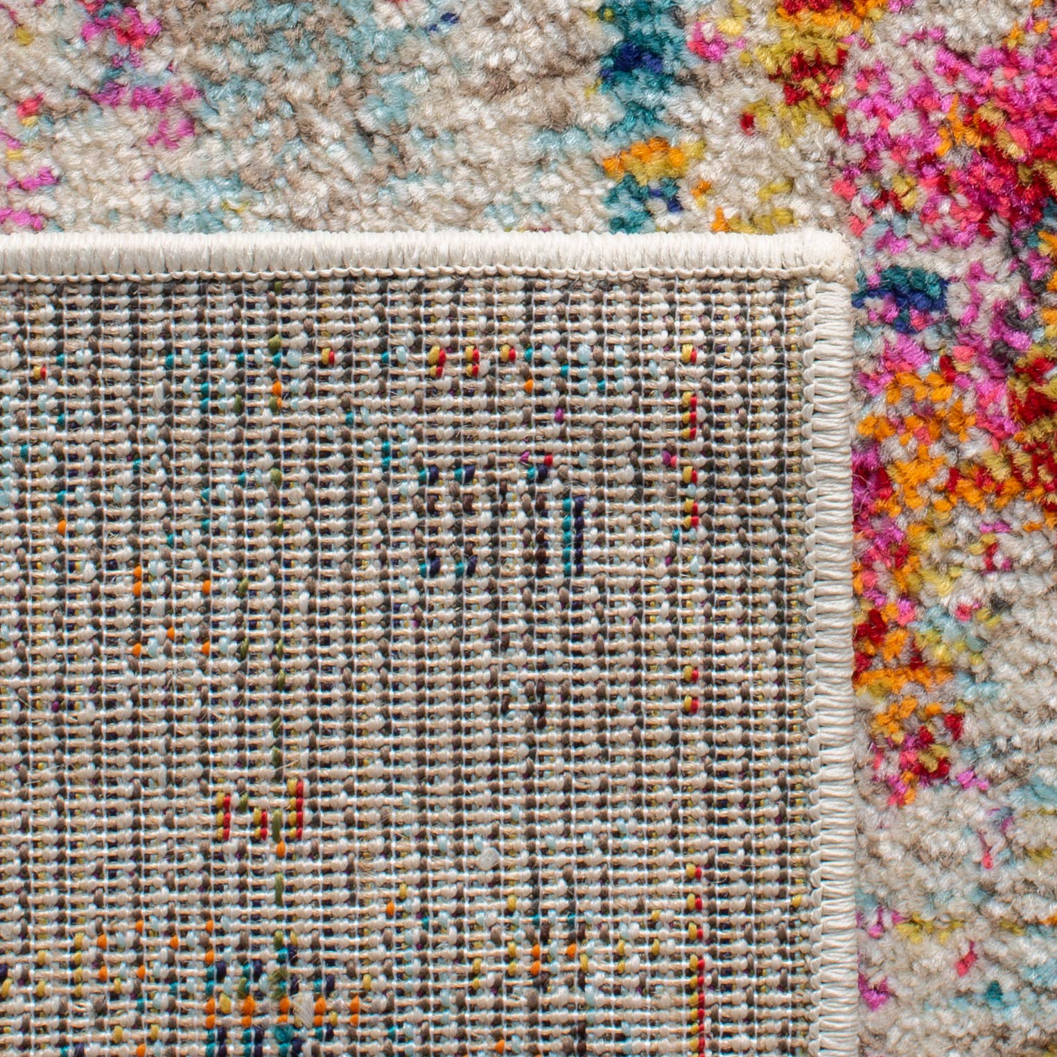 SAFAVIEH Madison Collection Area Rug - 10' x 14', Grey & Gold, Boho Distressed Medallion Design, Non-Shedding & Easy Care, Ideal for High Traffic Areas in Living Room, Bedroom (MAD474F)