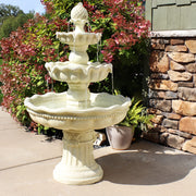 51-Inch Electric Water Fountain - Outdoor Water Feature - 3-Tier Outdoor Fountain