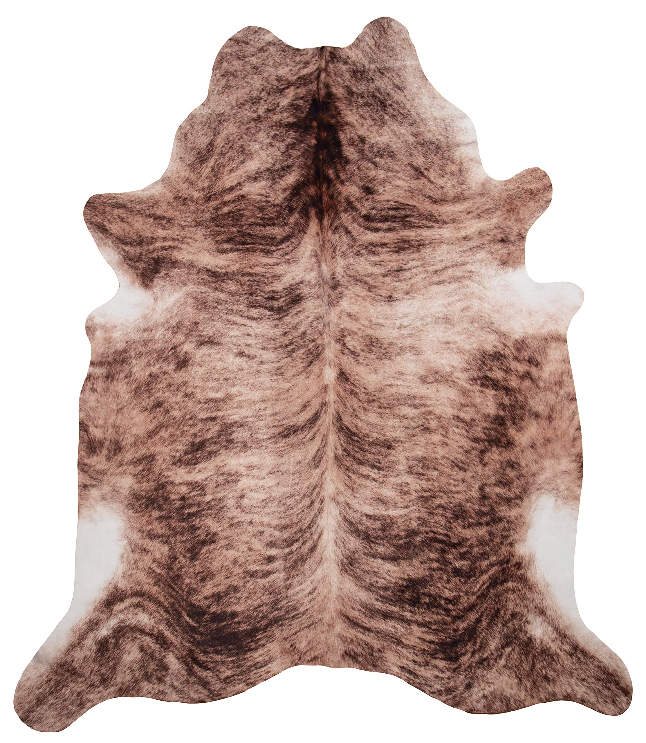 Faux Cowhide Printed (Hairless) Rug 5ft x 6.5ft, Medium Brindle