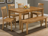 Honey Finish Rectangle Fix Top Dining Table