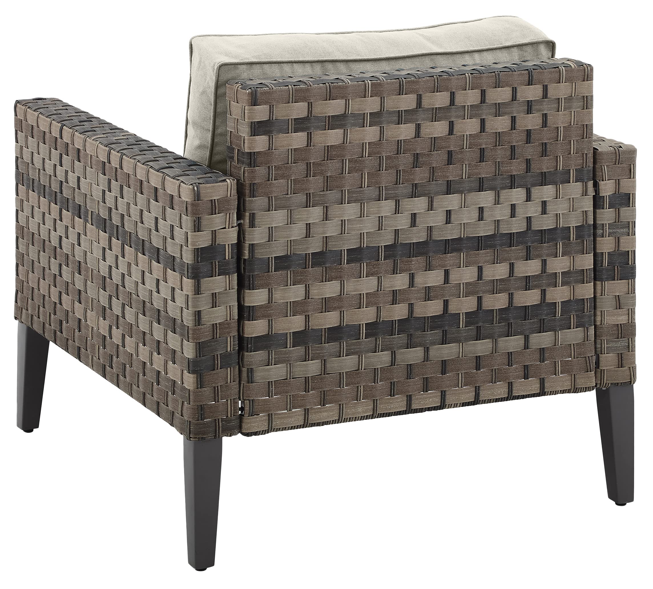 Outdoor Chair, Wicker Patio Chairs for Porch, Deck, Balcony, Backyard, Brown with Taupe Cushions