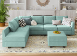 Modular Sectional Sofa with Storage Ottoman Fabric Modular Couch