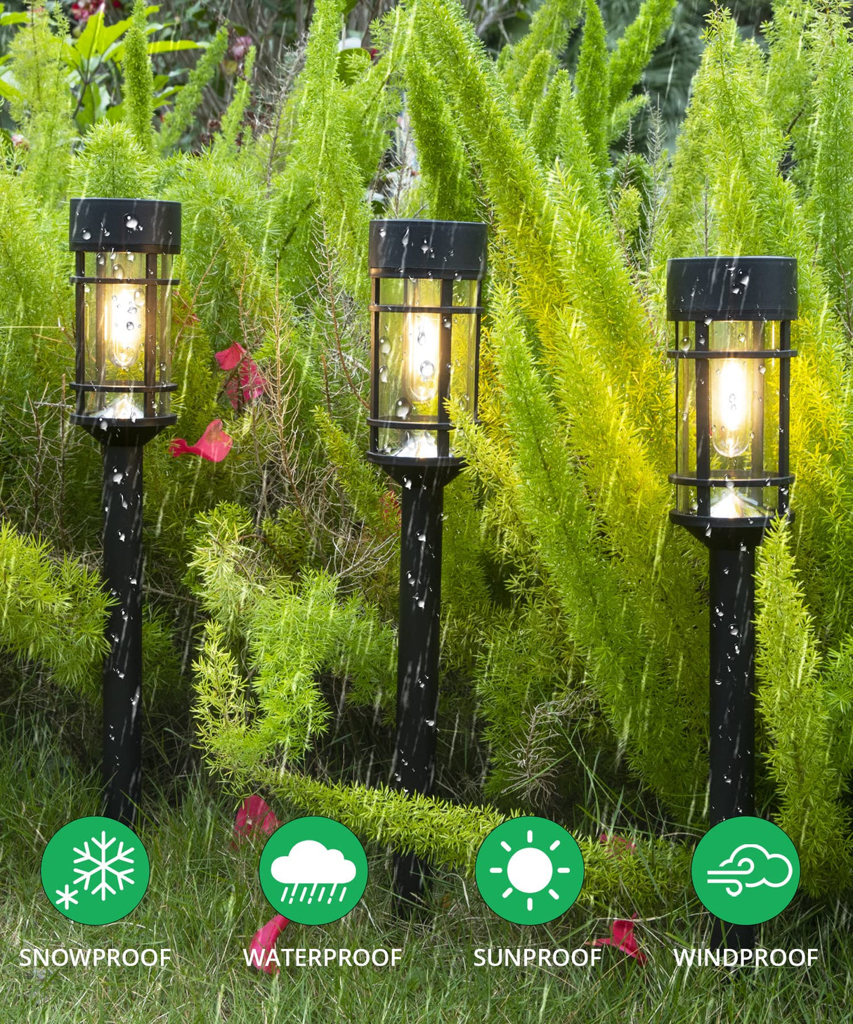 Solar Pathway Lights 8 Pack, Bright Solar Lights Outdoor Waterproof IP65, LED Solar Garden