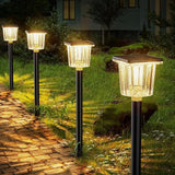 Powered Pathway Lights for Outside, 6 Pack Solar Garden Lights ip65 Waterproof, Up