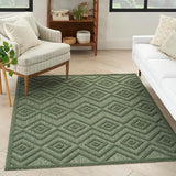 Versatile Indoor/Outdoor Denim Blue 7' x 10' Area Rug, Easy Cleaning