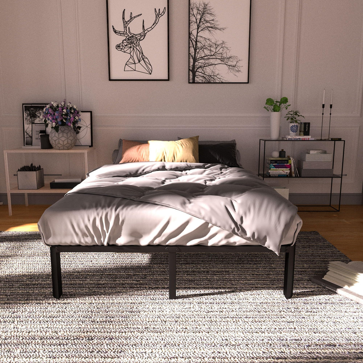 14 Inch Full Bed Frame No Box Spring Needed Platform Metal Bed Frame