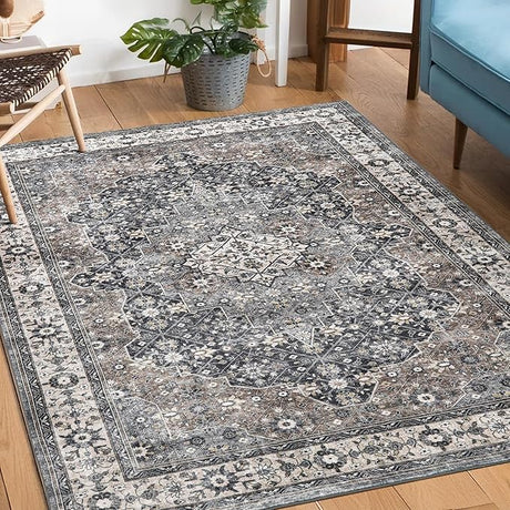 Machine Washable Rug 8x10 Area Rugs for Living Room Large Boho Bedroom Vintage