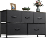 Dresser for Bedroom with 5 Drawers, Wide Chest of Drawers, Fabric Dresser, Storage