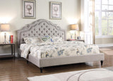 Classics Platform Bed with Cloth Headboard and Slats - King