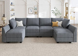 Modular Sectional Sofa U Shaped Sectional Couch with Reversible Chaise Modular Couch