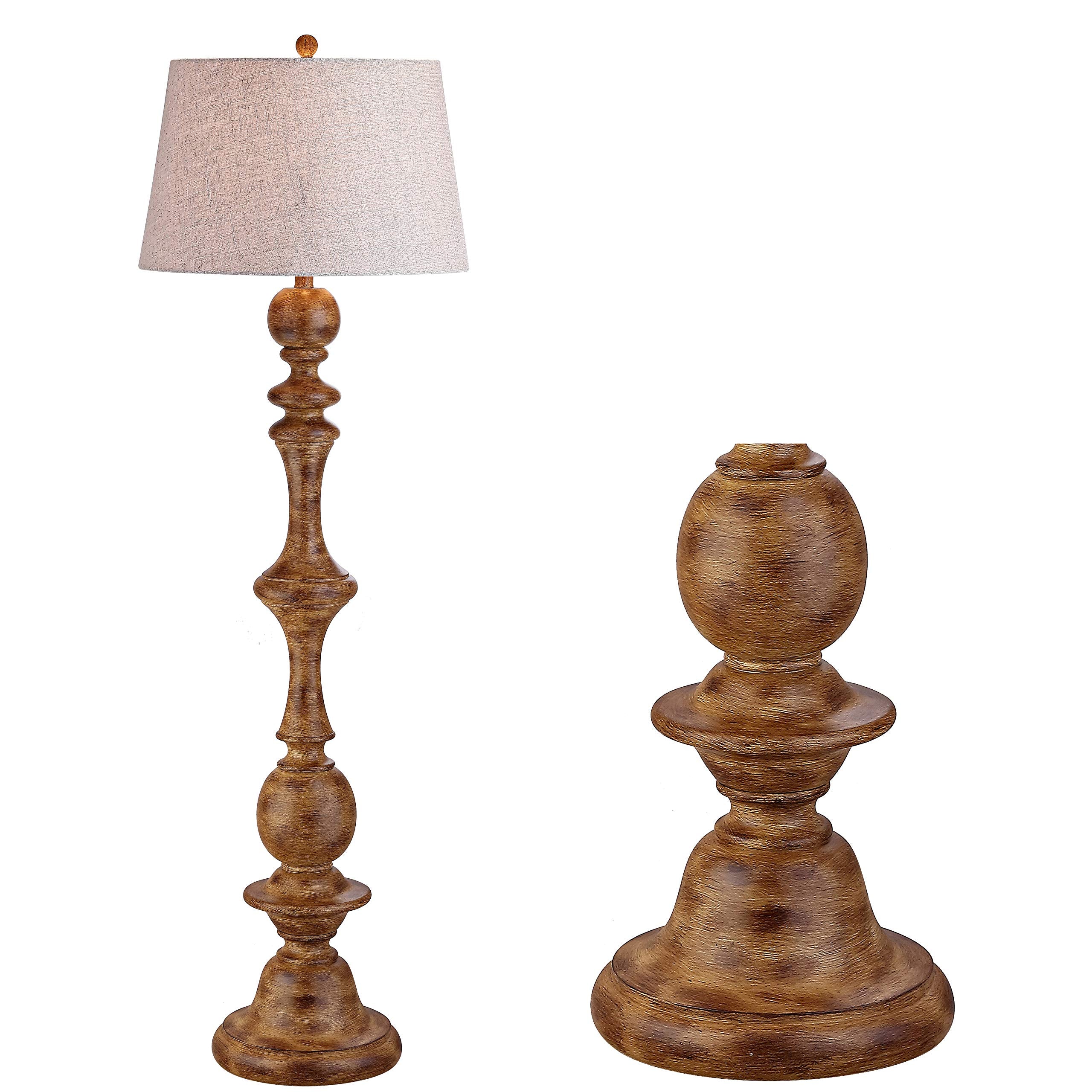 Taylor 67" Resin LED Floor Lamp - Farmhouse Rustic Cottage Style