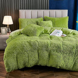 Plush Fluffy Duvet Cover King Size Luxury Ultra Soft Shaggy Duvet Cover Set Faux Fur