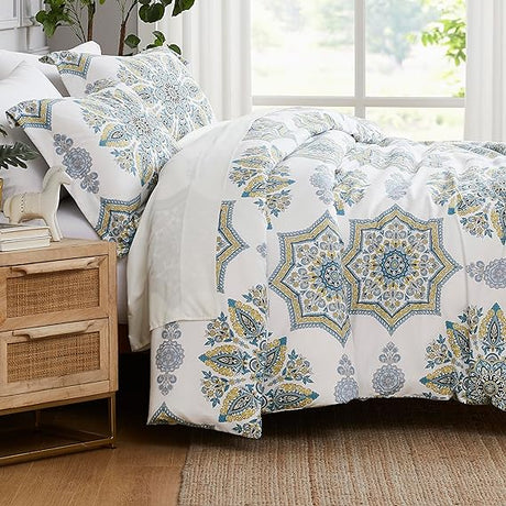 Oversized Comforter Bedding Set Down Alternative All-Season Warmth, Soft Reversible