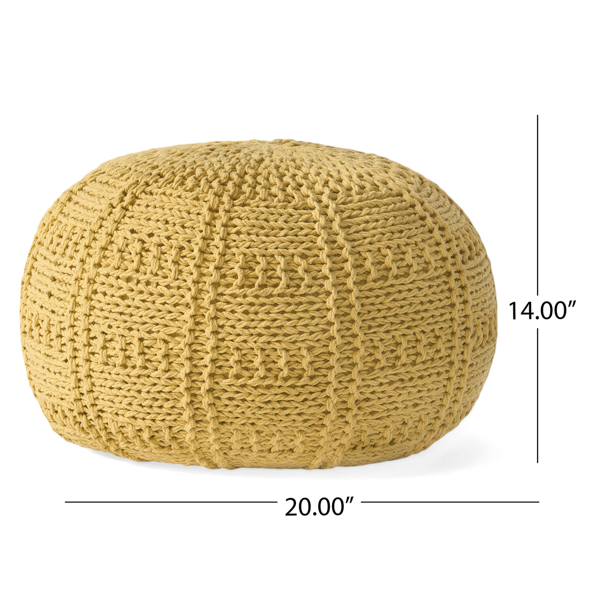 Christopher Knight Home Yuny Pouf, Yellow