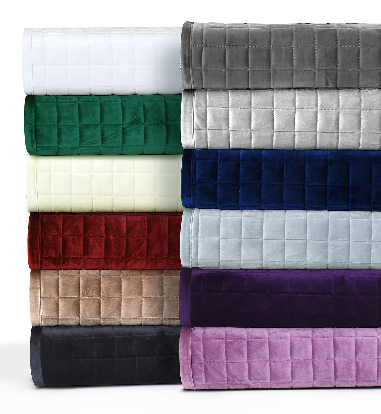 Velvet King Quilt Set, Three-Piece Box Stitch Bedding