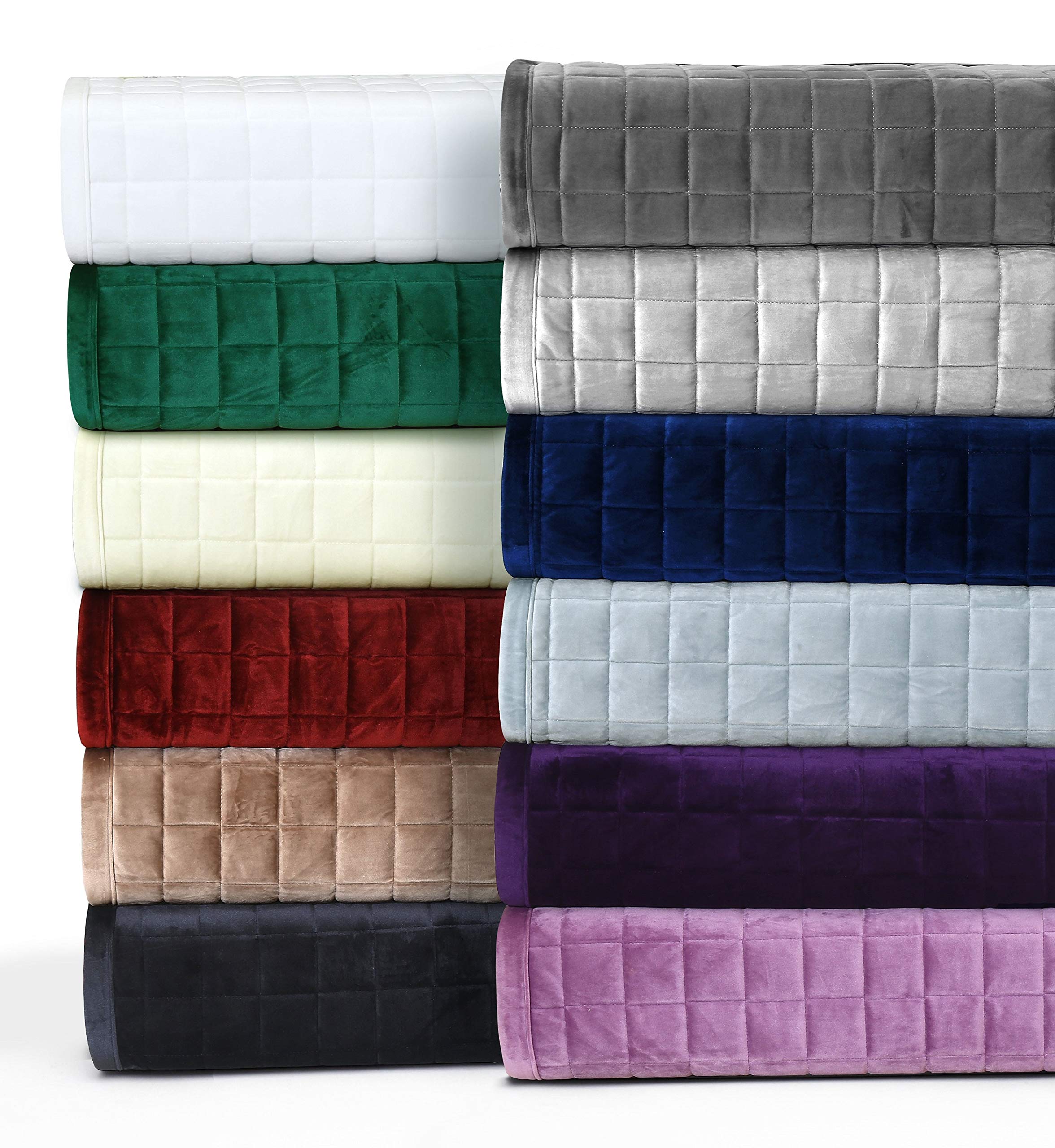 Velvet King Quilt Set, Three-Piece Box Stitch Bedding