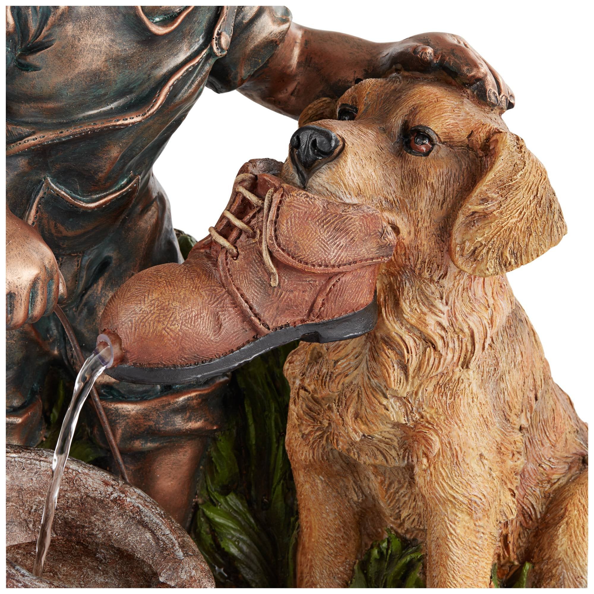 Northport Modern Boy Plays with Dog Outdoor Floor Water Fountain 24 3/4" High Modern for Garden Backyard Patio Porch Home Bedroom House Living Room Relaxation Exterior Balcony - John Timberland