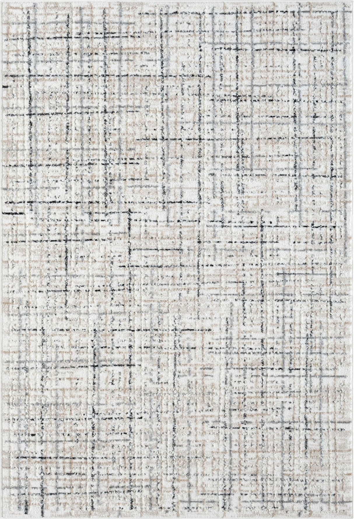 Grey Crosshatch Area Rug 8' x 10' - Durable & Easy to Clean