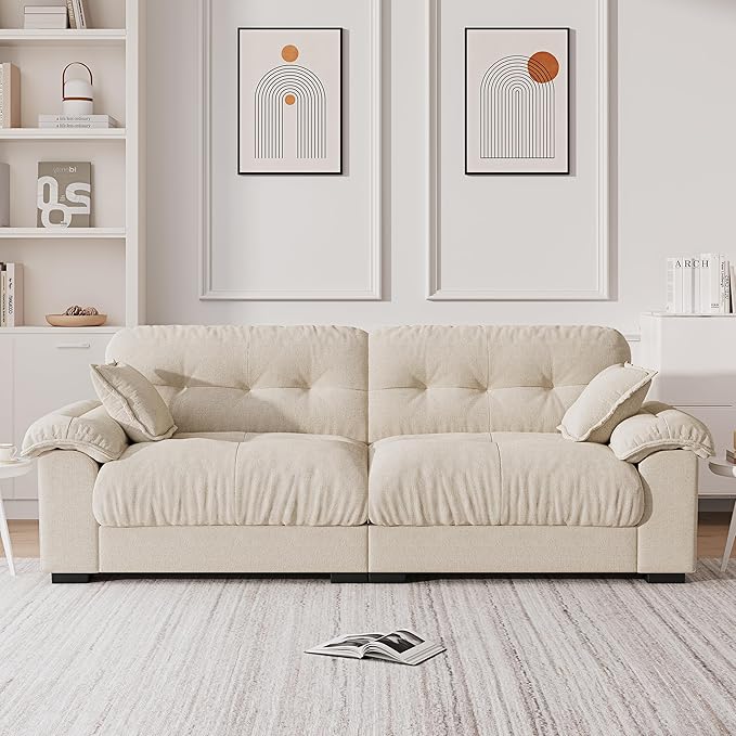89" Extra Deep Comfy Couches for Living Room, Chenille Modern Loveseat Couch