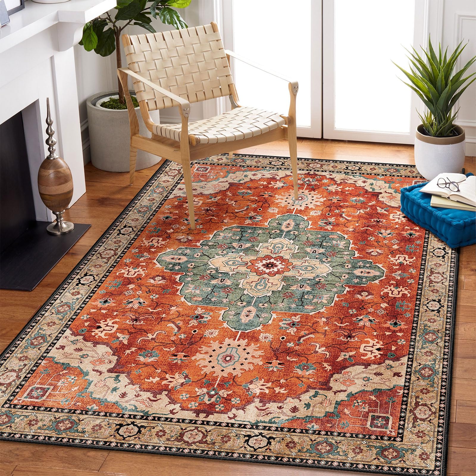 Boho Rug 3x5,Washable Area Rugs for Bedroom Living Room Kitchen
