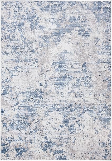 Amelia Collection Accent Rug - 2'2" x 4', Navy & Grey, Modern Abstract