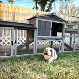 Rabbit Hutch Chicken Coop 87.8" Large Outdoor Bunny Cage with Removable PVC Layer