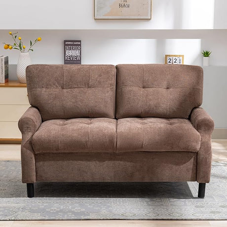 55" Loveseat Sofa, 2 Seater Sofa for Small Spaces, Removable Back and Thickened Soft Sofa Cushion,